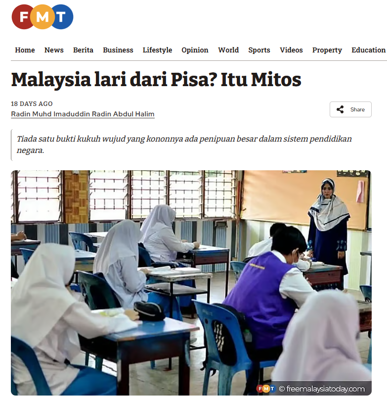 Malaysia lari dari Pisa? Itu Mitos